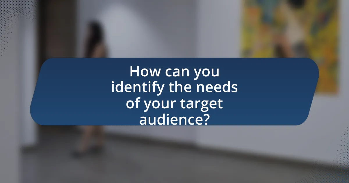 How can you identify the needs of your target audience?