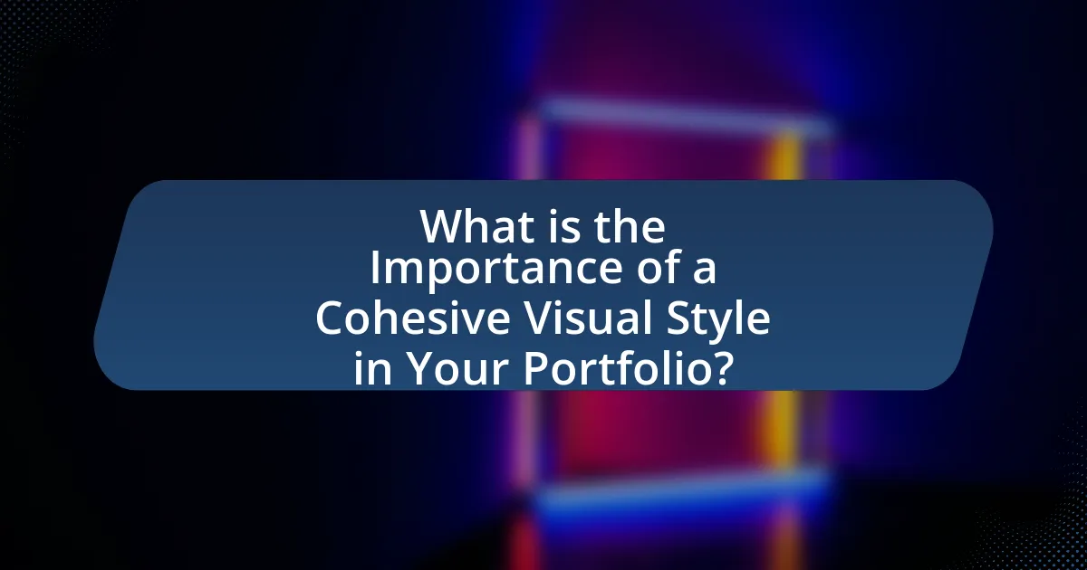 What is the Importance of a Cohesive Visual Style in Your Portfolio?